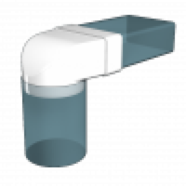 110*55 / Колено-переход для плоских воздуховодов 55х110мм / d.100мм, ЭРА / 511СК10ФП / короб-фитинг