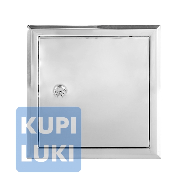 Люк нержавейка матовый с замком 20x40