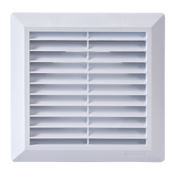 02600 / Стеновая решетка 200х200 мм + сетка + фланец d.150мм , HARDI