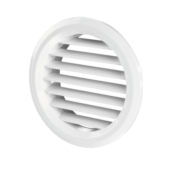 Л46 / Дверная решетка круглая d.50мм белая, Космовент (комплект 2шт)