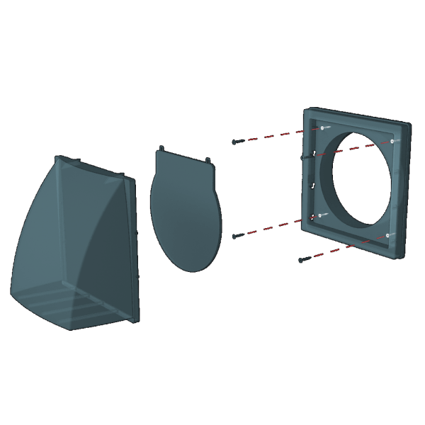 Фасадная решетка 190х190мм / d.150-160 (коричневая), ЭРА 1919К15.16ФВ кор