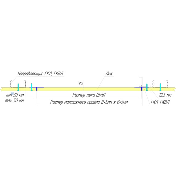 Люк под покраску Уголок 50-60