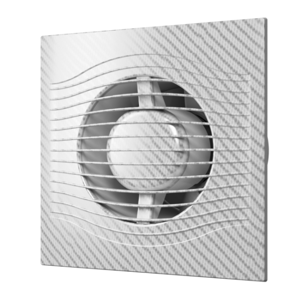 SLIM 4C white carbon / Вентилятор осевой вытяжной с обратным клапаном d.100, декоративный DiCiTi