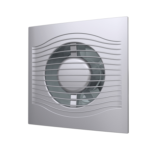 SLIM 5C gray metal / Вентилятор осевой вытяжной с обратным клапаном d.125, декоративный DiCiTi