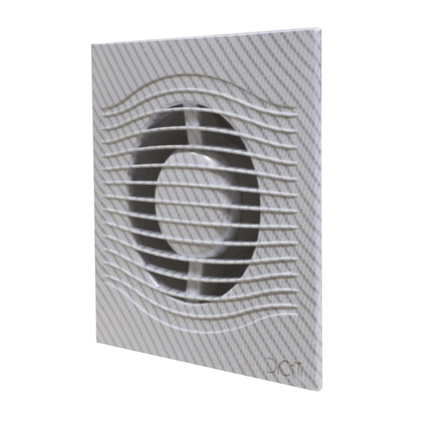 SLIM 4C white carbon / Вентилятор осевой вытяжной с обратным клапаном d.100, декоративный DiCiTi