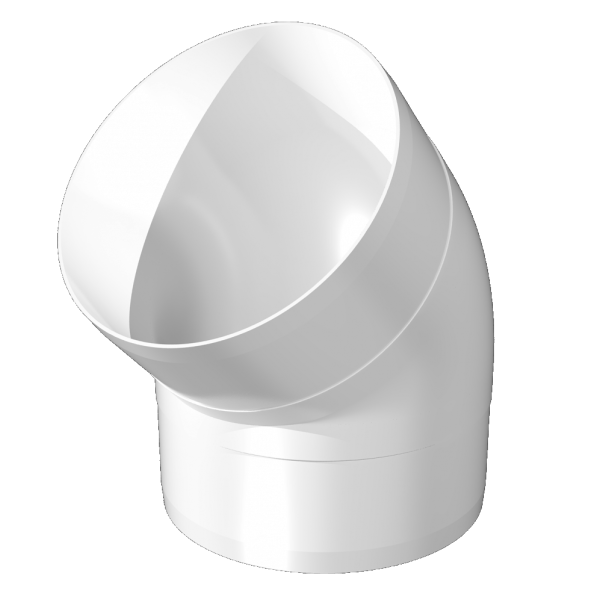 d.100 / Колено круглое d.100 мм 45°, ЭРА