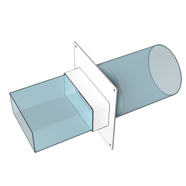 110*55*100 / Соединитель каналов 55х110мм / d.100мм с накладной пластиной, ЭРА 511SK10NP