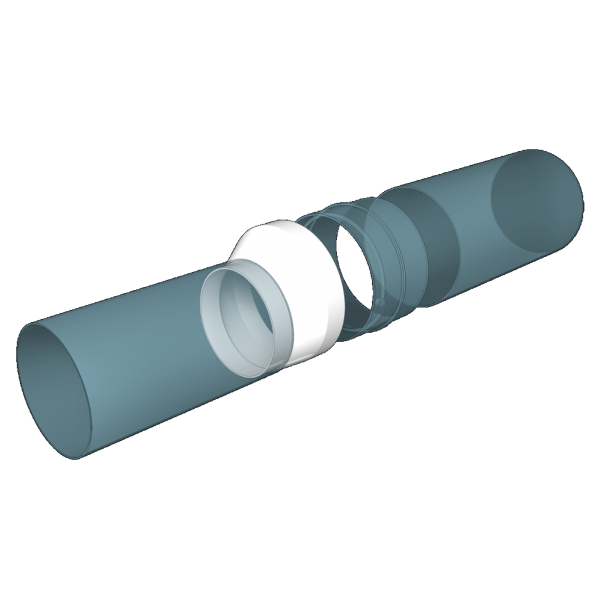 125*160 / Редуктор эксцентриковый для круглых воздуховодов 125-160 мм (вн / вн)