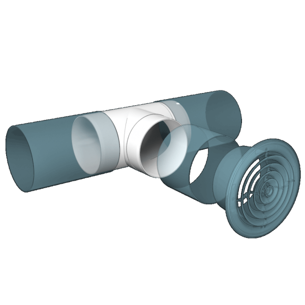 d.100 / Тройник круглый d.100, ЭРА