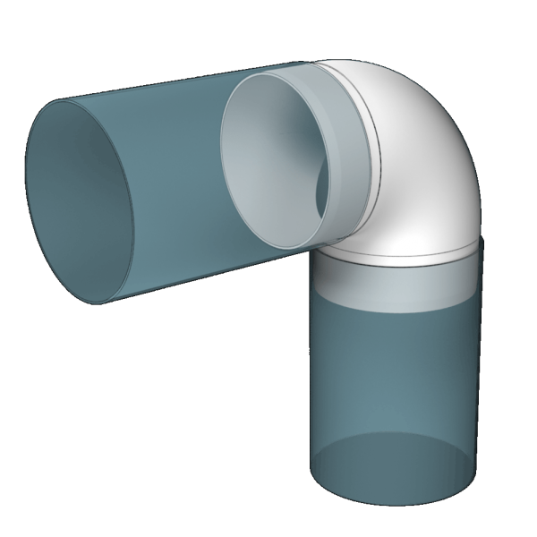 d.100 / Колено круглое d.100 мм 90°, ЭРА