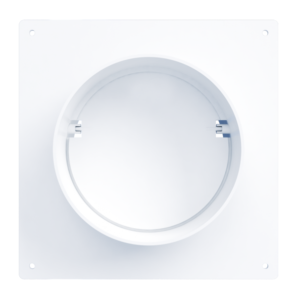 d.100 / Соединитель круглых каналов d.100мм с обратным клапаном с накладной пластиной (фланец), ЭРА 10SKNPO