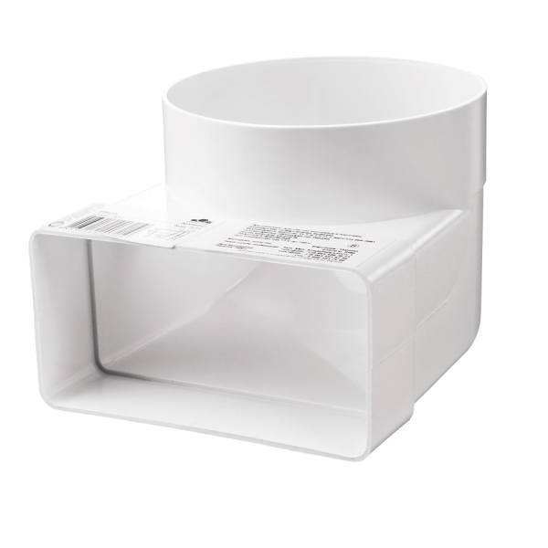 204*60 / Колено-переход для плоских воздуховодов 60х204 мм / d.100мм, ЭРА 620СК10ФП / короб-фитинг