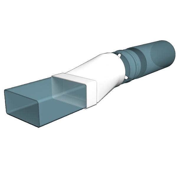 204*60 / Соединитель-переход для плоских воздуховодов 60х204 мм / d.125, ЭРА 620СП12,5КП